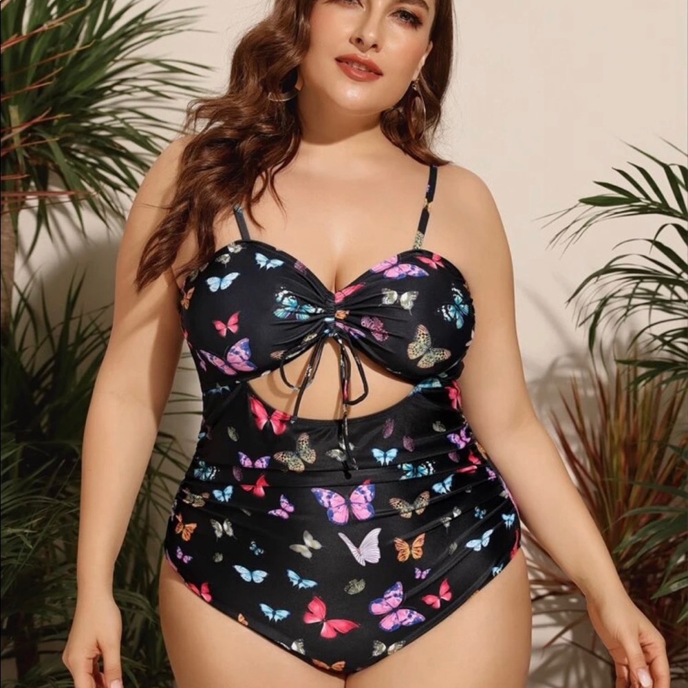 Butterfly Print One Piece Swimsuit